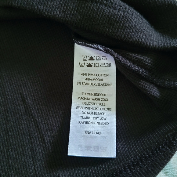 Rachel Zoe Ribbed Black🖤 Henley Top  - NWT - Picture 6 of 9